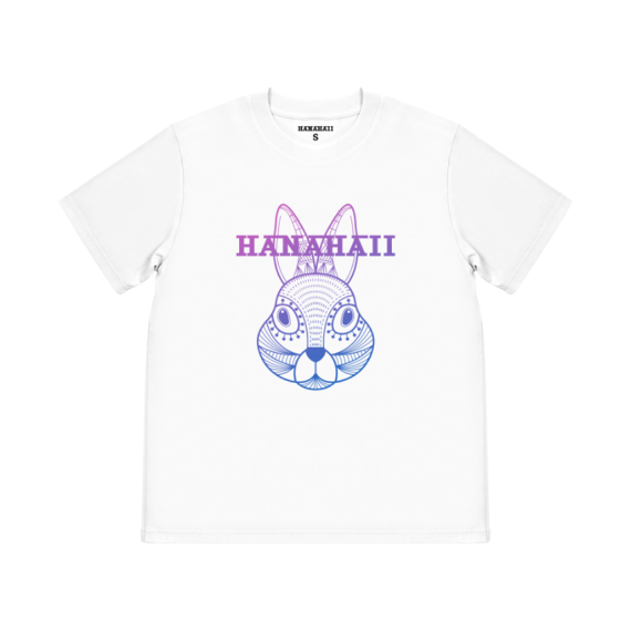 HANAHAII 兔子頭+LOGO純棉短袖TEE